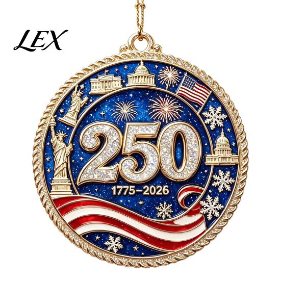 National Day Festive Ornaments 250 Anniversary USA Christmas Ornament, United States 1776-2026 250th Historic 1776 To 2026 Ornament Patriotic