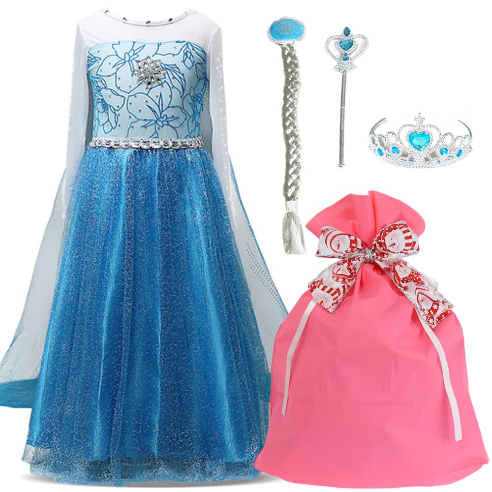 Closet Princess Dress In a Ribbon Gift Magic and Halloween Christmas Gift for Sizes 130 Ice Angel's [Delivered Bag] (Luxurious 4-Piece Set Dress,