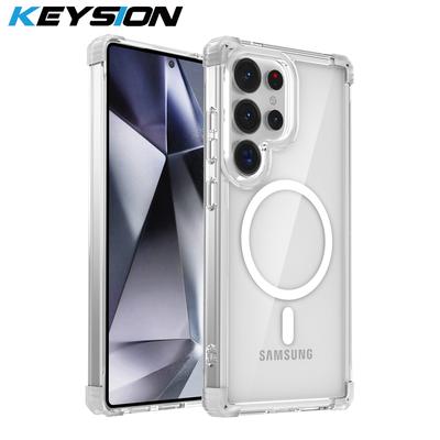 KEYSION Custodia Trasparente Antiurto per MagSafe per Samsung Galaxy S25 Ultra 5G Ricarica Wireless Magnetica Copertura Trasparente per Telefono