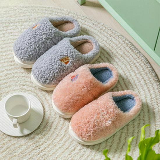 Children's Cartoon Cotton Slippers – Warm Indoor Shoes for Boys and Girls, with Heels for Autumn and Winter