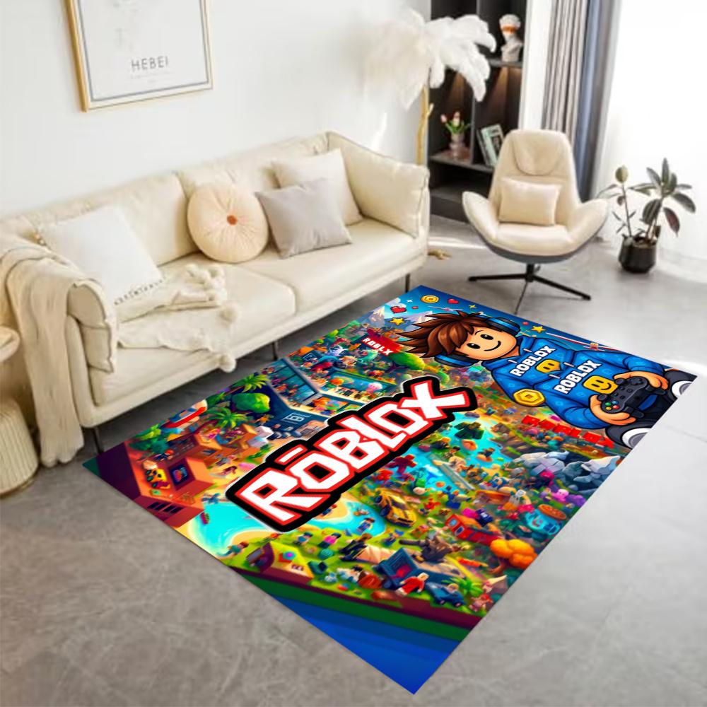 Roblox Colorful Roblox Avatars Area Rug Suitable For Outdoor Study Room Dining Room Playrooms Antislip Carpet Office Home Decor