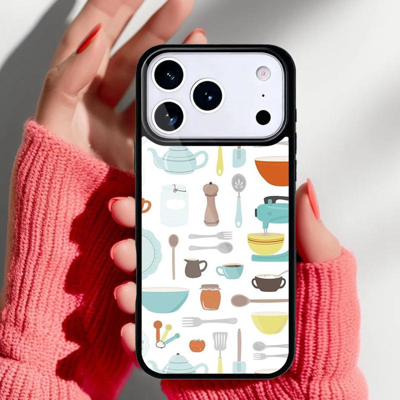 Love Baking Chef Knife Phone Case for iPhone 17 16 15 14 13 Pro Max Back Cover for 12 11 Pro Coque
