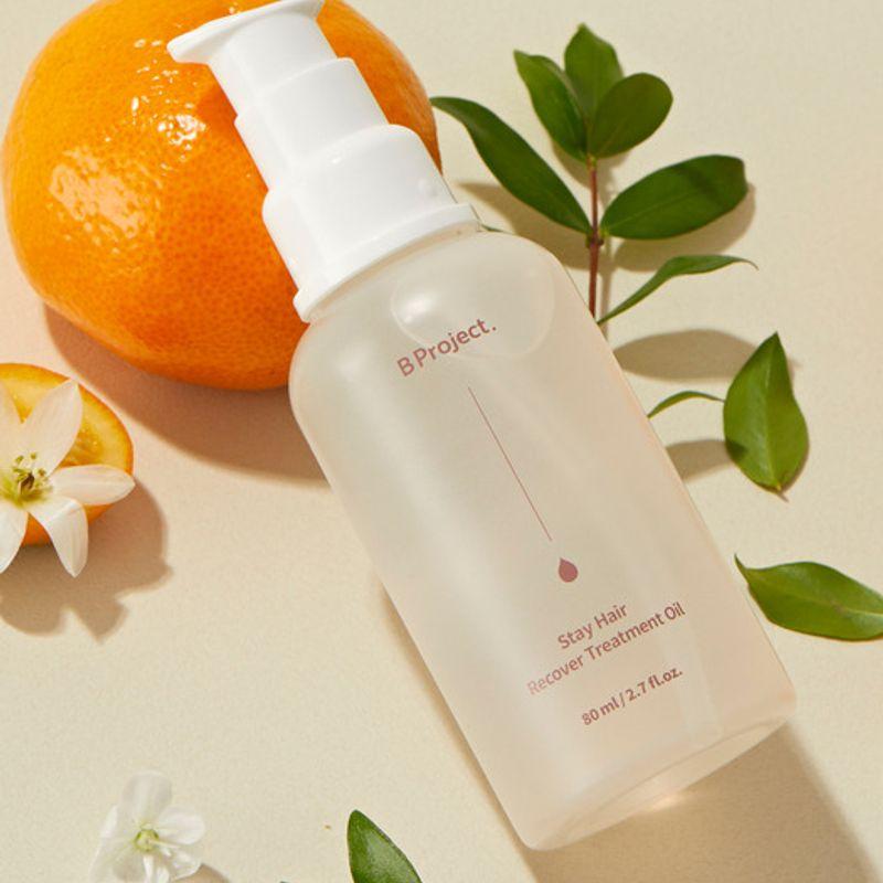 B Project [Recommended for Damaged Hair] Stay Hair Recovery Treatment Oil + Wood Brush