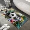Football Diatomaceous Earth Small Carpet Bedroom Rug Bathroom Entrance Anti Slip Pad Football Enthusiast Room Home Decoration