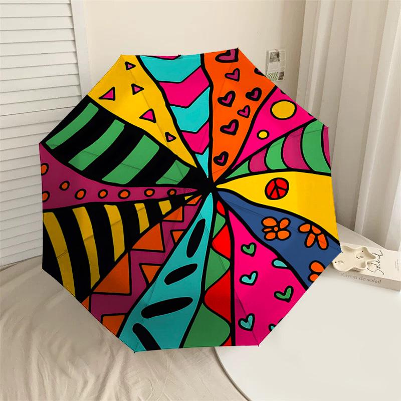 

1PC pattern shapesAutomatic Open/Close Umbrella with Windproof, 8-Rib Sturdy Canopy, Durable Ribs, Fashionable Design1266A
