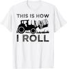 Смішна футболка для фермера/водія трактора з написом "Hay Bale How I Roll Gift Cool Farmer Tractor Driver"