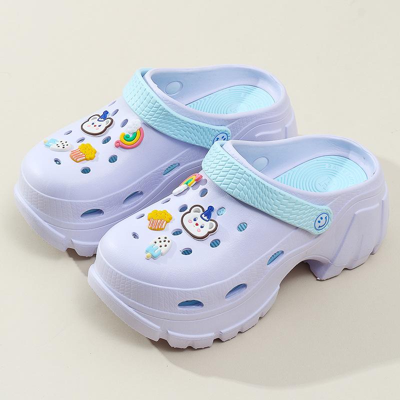 

Женская обувь с отверстиями, летняя верхняя одежда, пляжные тапочки, сандалии из ЭВА, тапочки, женская пляжная обувь, женская садовая обувь на толстом высоком каблуке 37-38(fit 36-37)