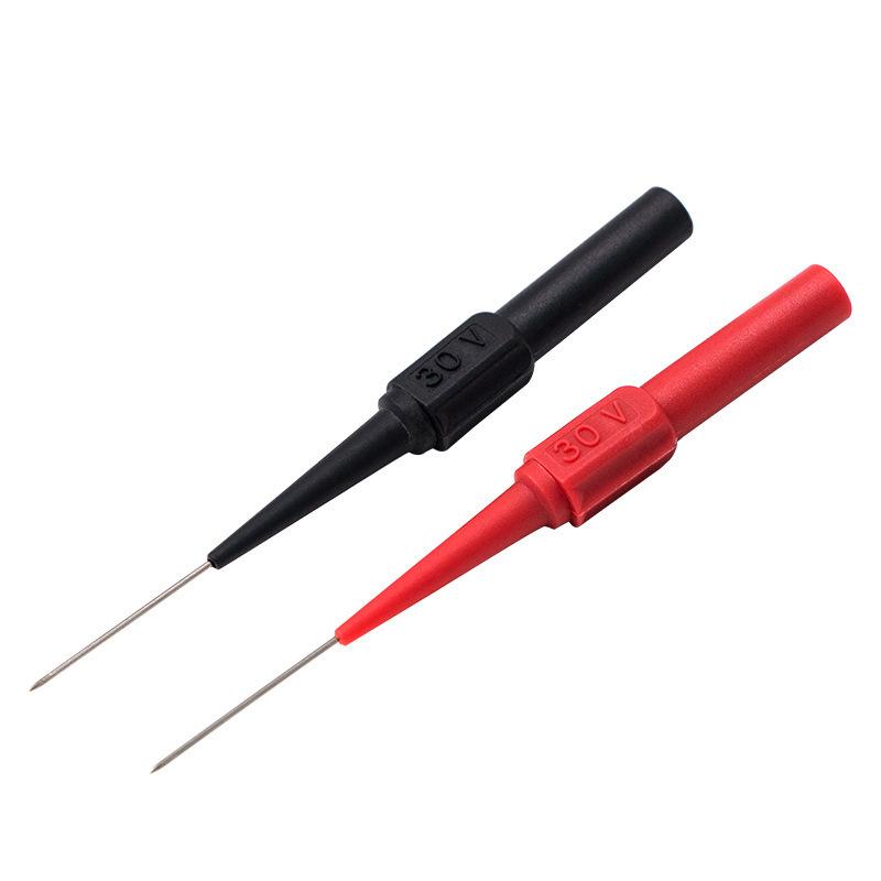 1/2pcs Insulation Piercing Needle Non-destructive Multimeter Test Probes Red/Black 30V-60V For Banana Plug