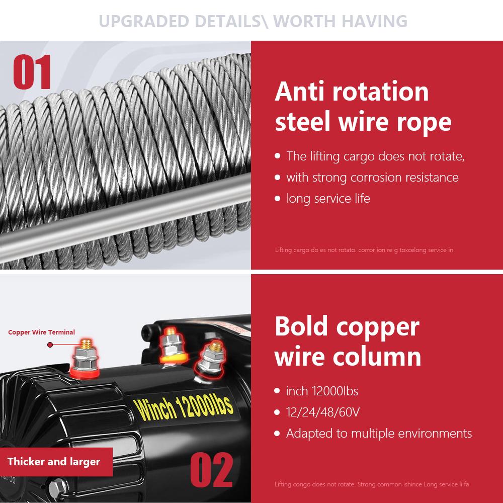 Elektrický naviják Naviják do auta 12V/24V Vodotěsný Jeřáb Terénní Automobilová Autopomoc Elektrický Kladkostroj Naviják Extractor