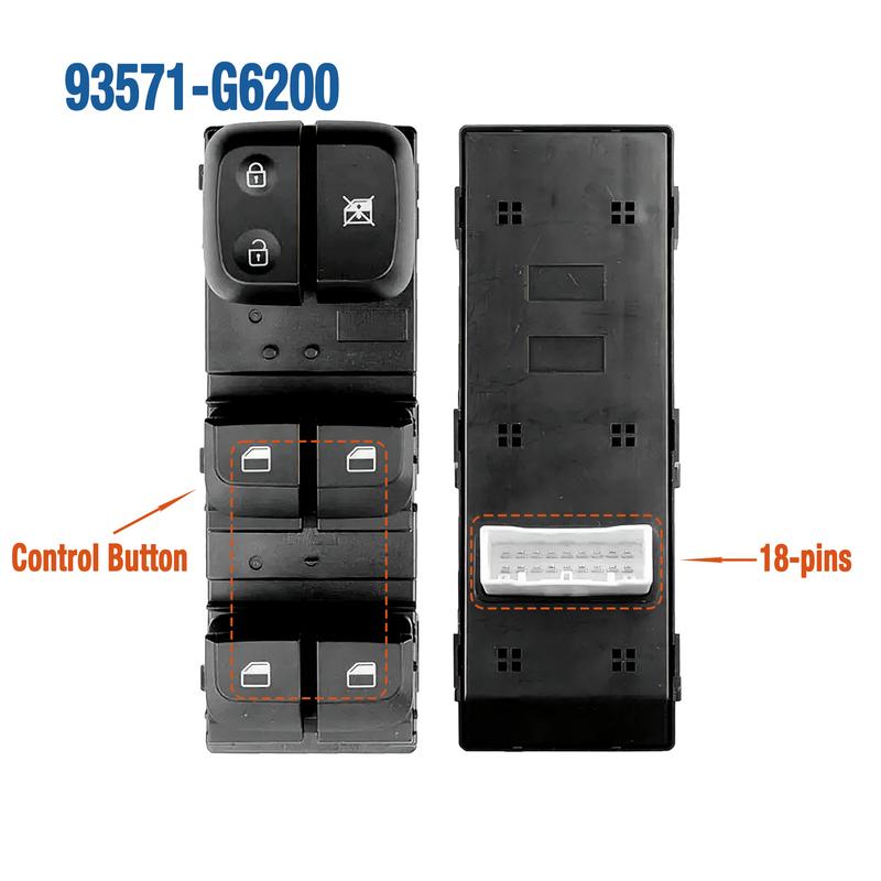 93571-G6200 93571G6200 For Kia Picanto 2018     ,Front Left Electric Power Window Control Switch Button