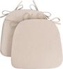 ComfortSeat D Shaped Dining Chair Pads with Washable Covers   Non Slip Ties for Kitchen Chairs