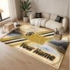 Custom Rug Boston Bruins Pattern Print Name Text Soft Non‑Slip Floor Carpet for Home Indoor Decoration
