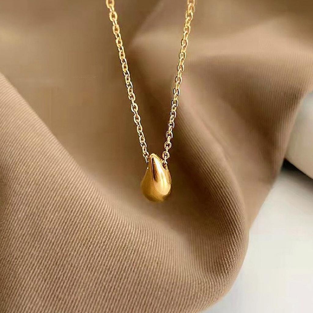 Women Necklace Gold or Silver Plated Waterdrop Pendant Jewelry Gift for Girls and Ladies 40+5cm Chain Length
