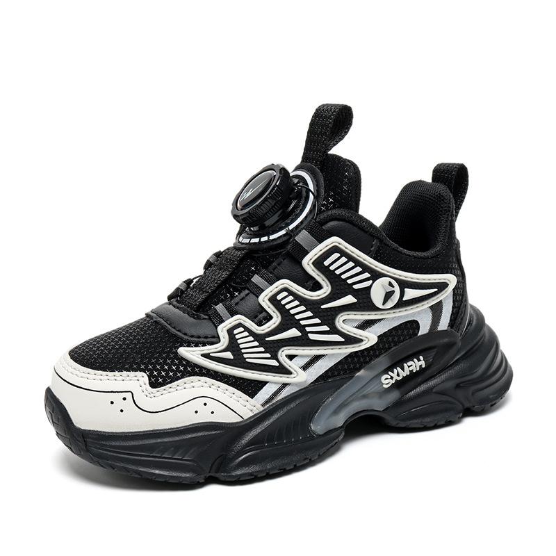 Double star male and female students autumn and winter new children's sports shoes leather surface waterproof middle-aged and older children non-slip