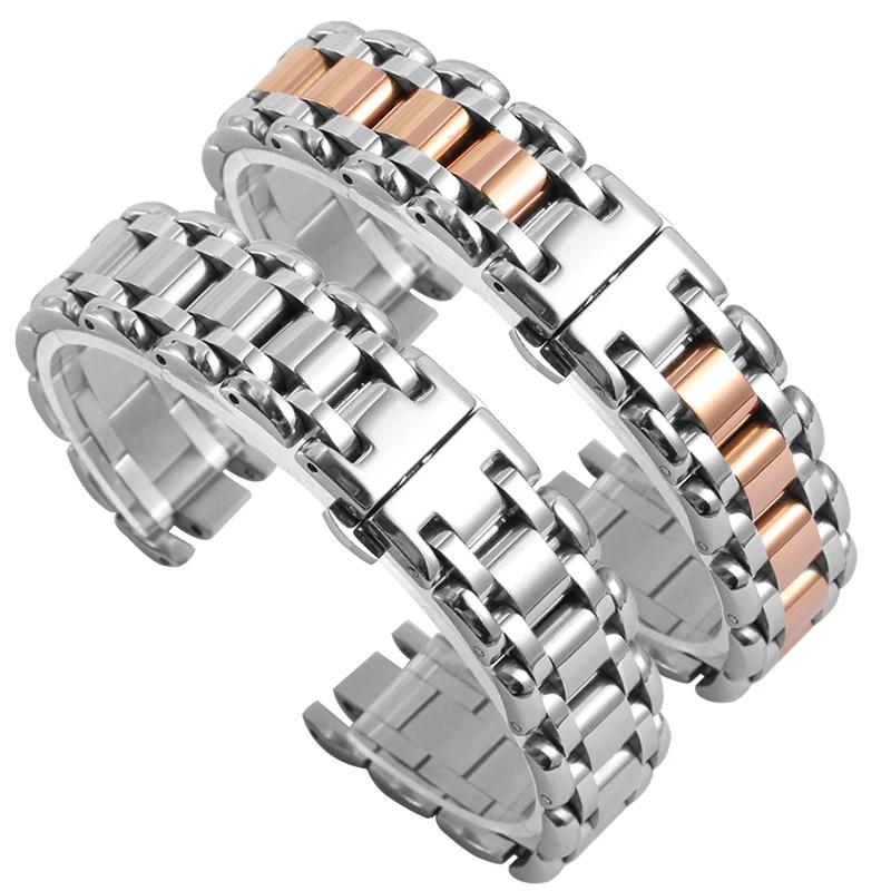 Stainless steel watch strap suitable for Longines Heart Moon steel strap L8.110/111/115 stainless steel watch accessories