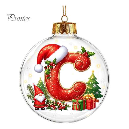 Winter Holiday Party Supplies 26?Letter Acrylic Christmas Ball Ornament, 3D Crystal Style Alphabet Decorative Ornaments for Fireplace Hanging