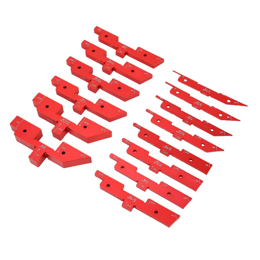 14 Stück Frästisch Einrichtungsleiste 1 16 bis 3 4 Zoll Aluminiumlegierung Frästisch Kreissäge Messblock Set