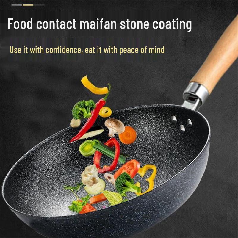 Baldr Navigator Maifan Stone Non-stick Wok with Wooden Handle