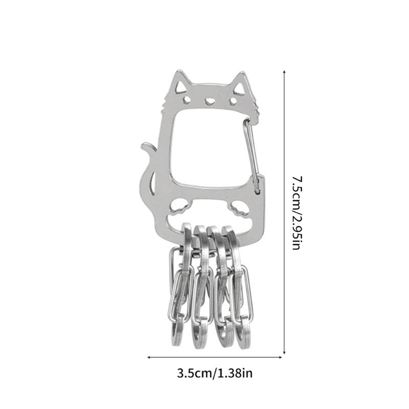 Creative S Hook Lucky Cat Keychain In Stainless Steel Material Perfect For Organizing Keys And Small Items