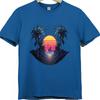 Synthwave T Shirt Retro 80s Neon Sunset City Palm Trees Vaporwave Tee