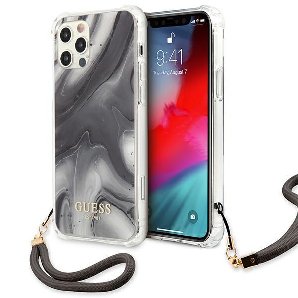 Guess Guhcp12Mksmagr Iphone 12/12 Pro 6,1 Szary/Grey Hardcase Marble Collection
