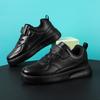 Children's Sports Shoes All Black Children's Shoes 1 Medium and Large Children's Board Shoes Leather Running Shoes Children