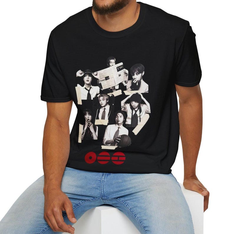 2026 Summer Fashion Trendy Tee Men Women Vintage Top BTS Collage T-shirt, Vintage Kpop Photo Tee, Bangtan Boys Retro Style Merch
