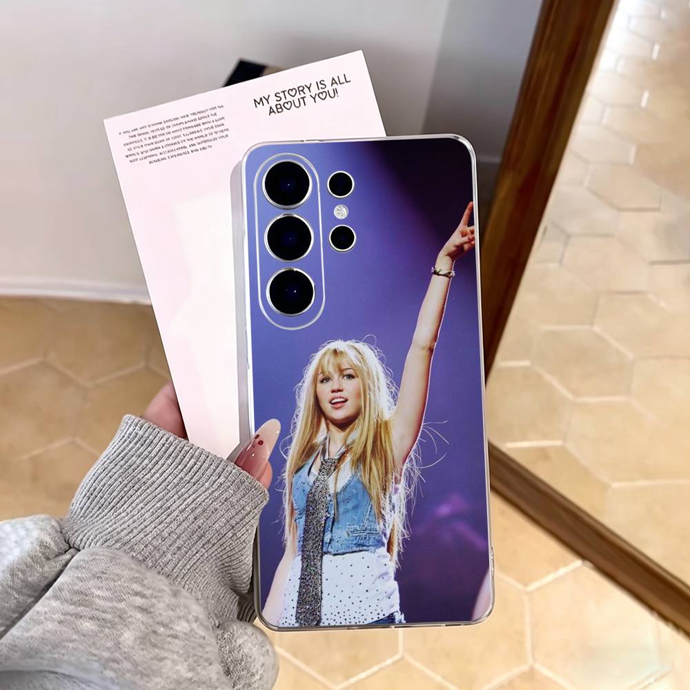 H-Hannah Montana Phone Case For Samsung S25,S24,S21,S22,S23,S30,Ultra,S20,Plus,Fe,Note,10,9,5G Transparent Cover