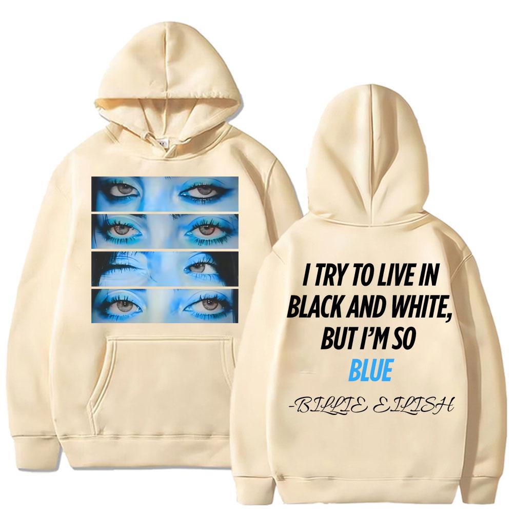 Modré oči mě zasáhly silně a jemně Mikina Móda Harajuku Hip Hop Pánské Sportovní oblečení Oversized Fleece Vintage Harajuku Mikina Dárek