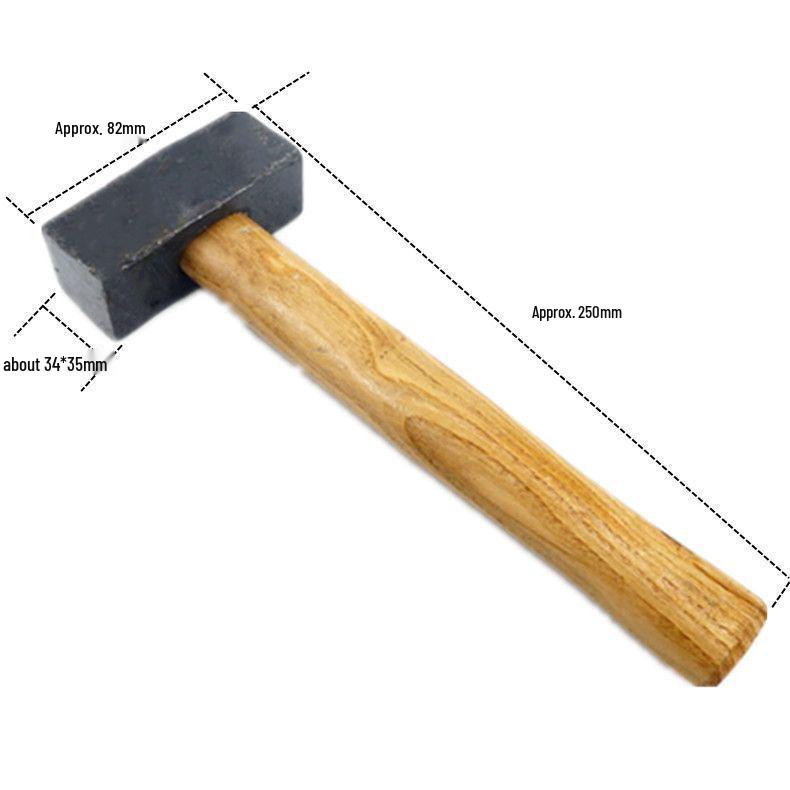 Marteau de maçon en fer forgé avec tête carrée
