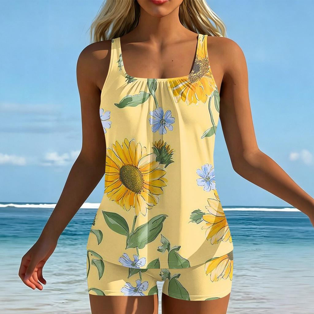 Women's Printed Split Swimsuit Sport Swimsuit Two-Piece Set