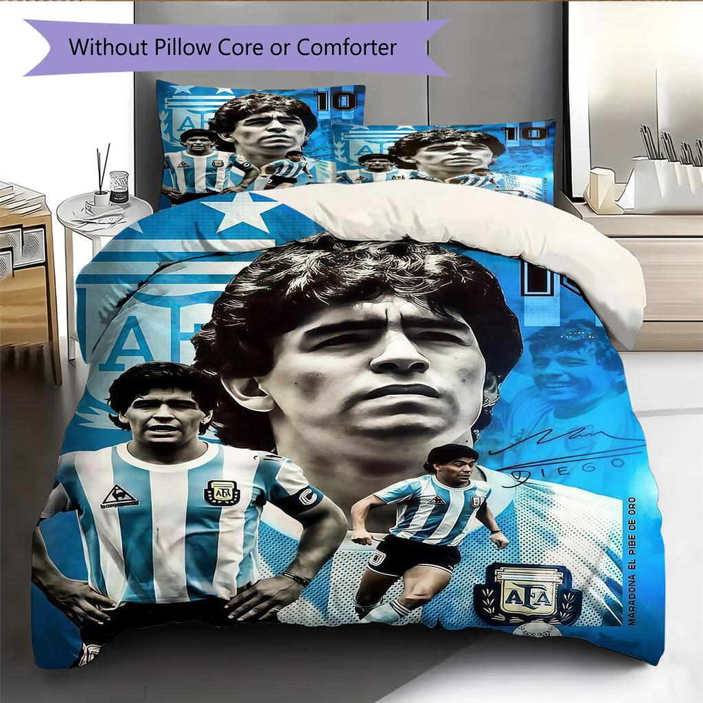 SSC Napoli Pattern Bedding Quilt Set Quilt Cover Pillowcase Home Decoration Birthday Gift (1 * Duvet Cover + 2 * Pillowcase, Without Core)