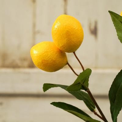 Luxury Artificial Lemon Branch Elegant Handmade Artificial Lemon Fruit Plastic Simulation Fruit Tree Holiday Party Wedding