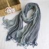 Dye Cotton Women Scarf High Quality Gradient Long Cotton Shawl Four Seasons Thin Casual Scarf For Lady