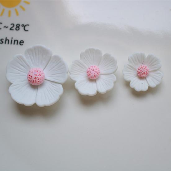 5Pcs Resin Flowers DIY Accessories Flat Back Blooms Ornaments for Jewelry Hair Accessories DIY Craft Projects