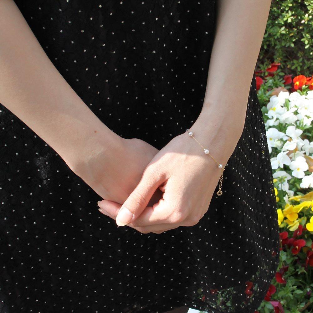 Waltz Pearl Bracelet K18 Pearl Bracelet [Moon Label] Women's [Gift Wrapped]