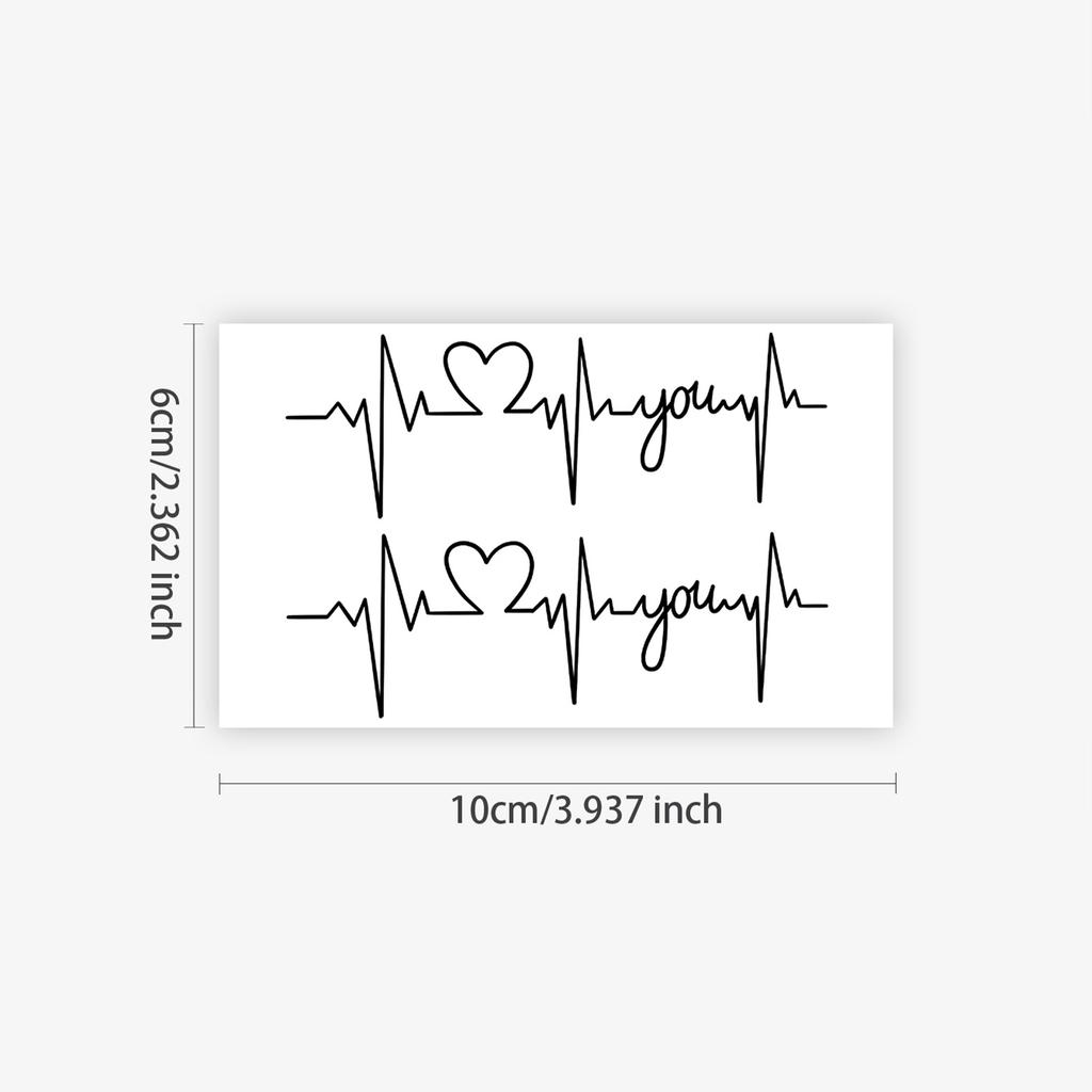 Simple And Advanced Sense, Personalized Love, Heartbeat English Short Sentences, Tattoo Stickers