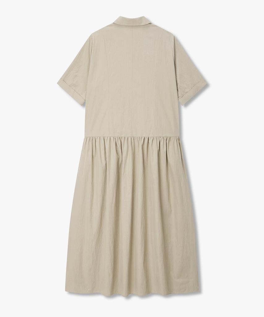 Bobeu Front Zippered Shirt Dress_Light Beige 7156337001