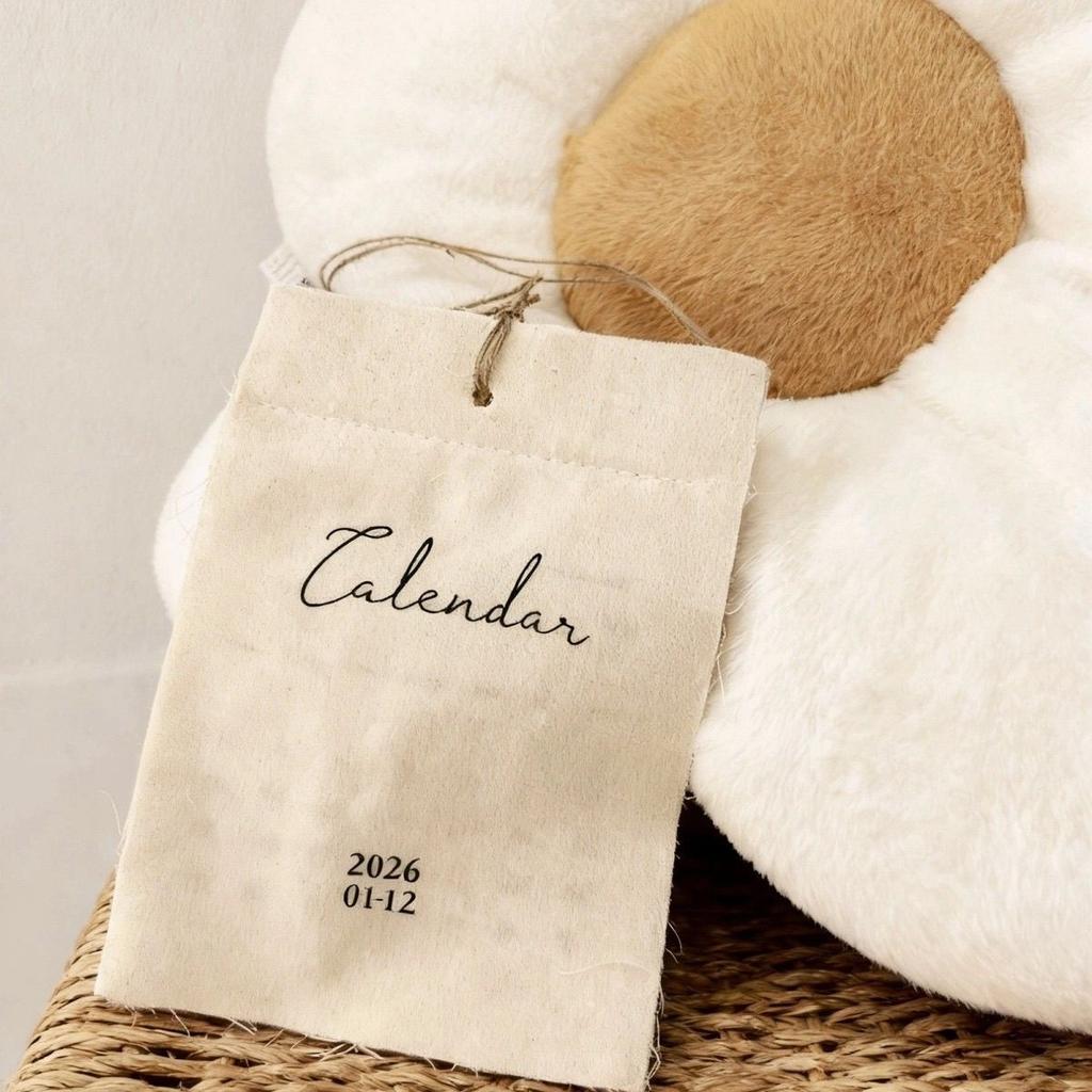 Ins Cotton Cloth 2026 Wall Calendar Korean Style Decorative English Calendar Office Home Decor for Popular Posing Prop