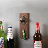 Magnetic Bottle Opener Black Walnut Wood Wall Mounted Effortless Beer Opener Refrigerator Mount or Install On Brick Metal Wall