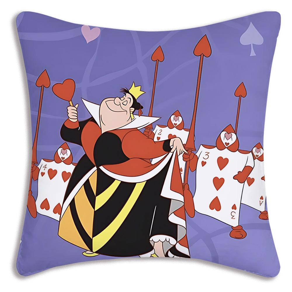 Disney Alice in Wonderland Pillow Covers Cartoon Sofa Decorative Home Double-sided Printing Short Plush Cute Cushion Cover