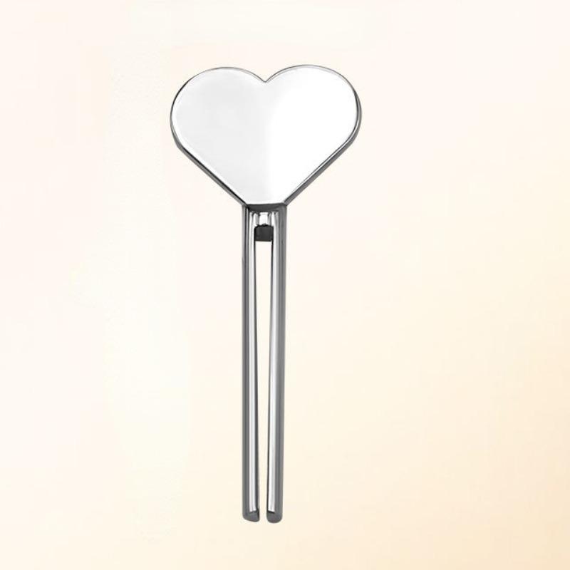 2pcs Heart-Shaped Toothpaste Squeezer - Stainless Steel Tube Roller for Bathroom