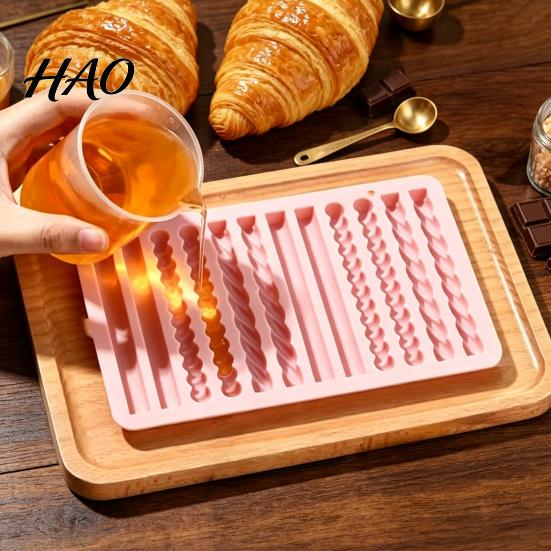 Crafting Tools for Handmade Gifts Silicone Twist Pretzel Mold, 12 Cavity Cake Chocolate Rod Candy Baking Tray, Durable Kitchenware Homemade