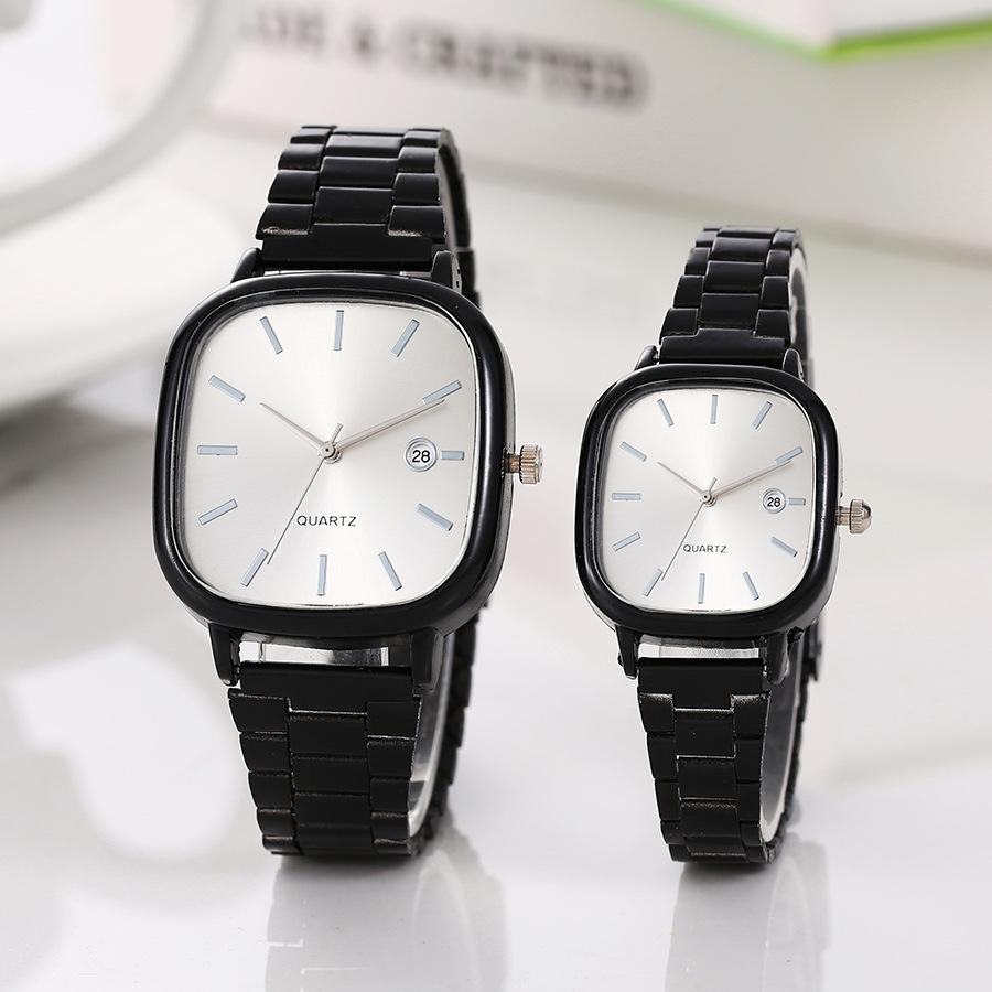 Steel Belt Watch Retro Silver Real Calendar Square Watch High-end Sense Men's and Women's Commuting Gold Brick Quartz Watch