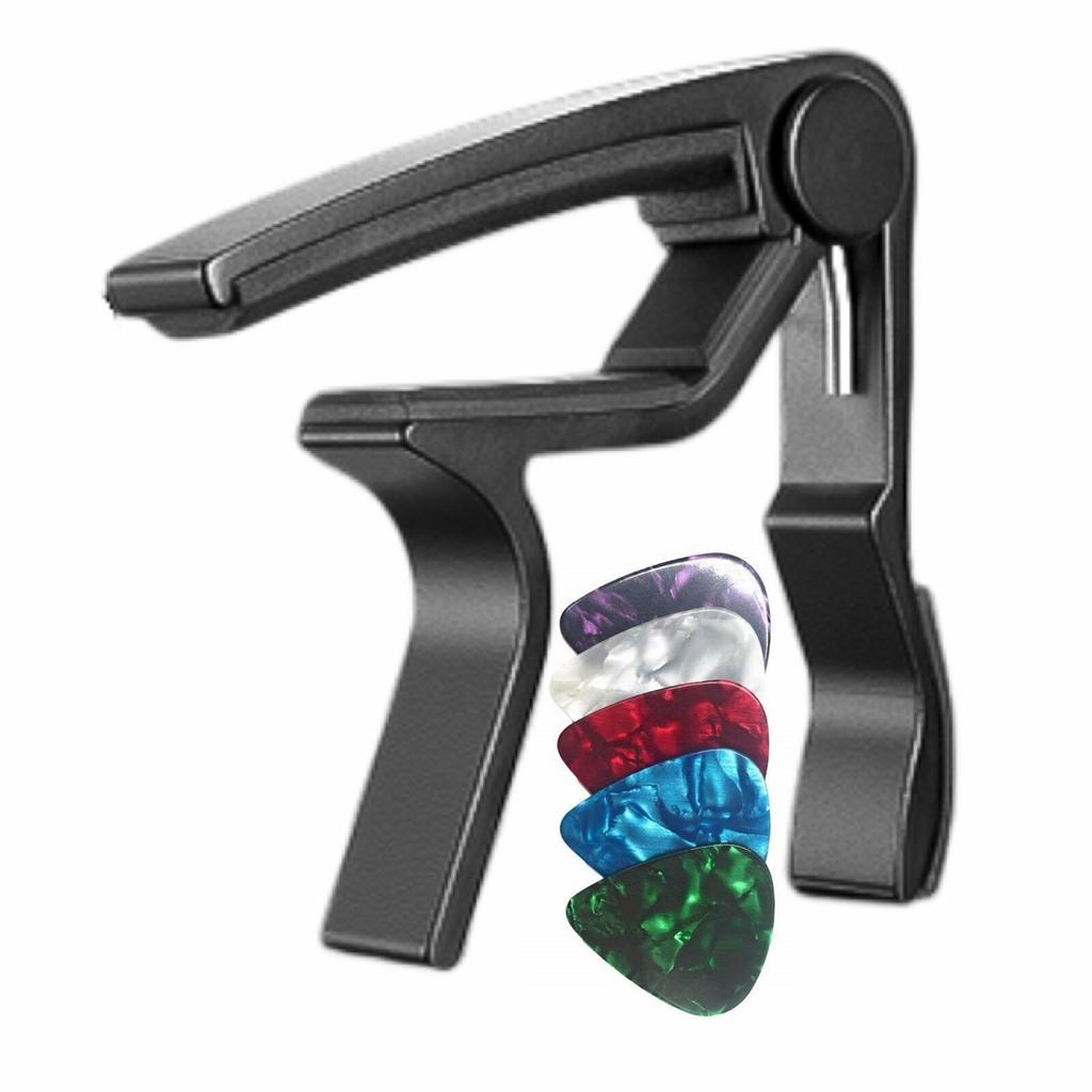 Miwayer Guitar Capo for Acoustic and Electric Guitars Rosewood Color with 5 Picks