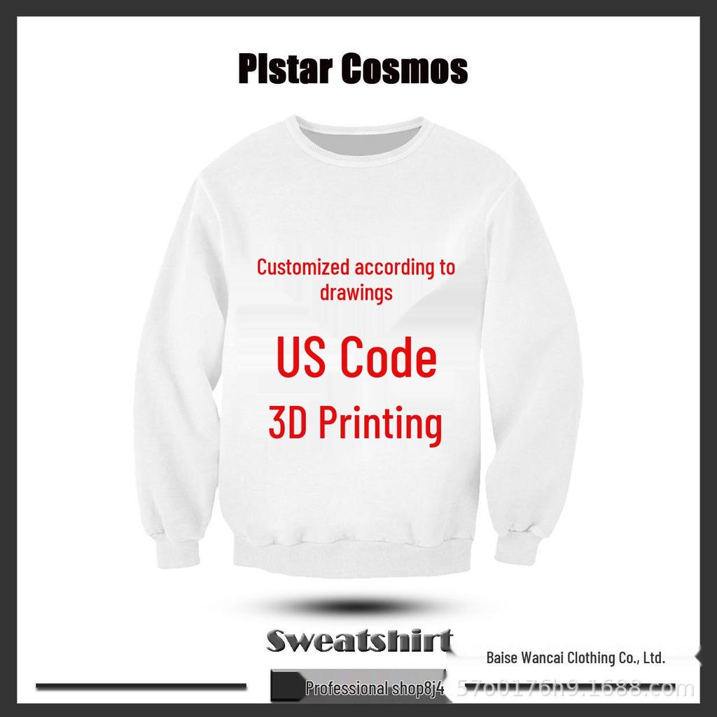 Custom 3D Printed Long Sleeve Crew Neck Sweatshirt