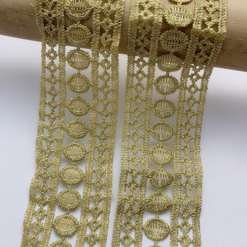 5 m/16,4 ft Spitze Gold Vorhang Trim Band HanMade DIY Nähen Hundertfüßer Zubehör Hochzeit Handwerk Kleidung Party Home Dekoration Krawatten große breite 4,5 cm/1,77 in