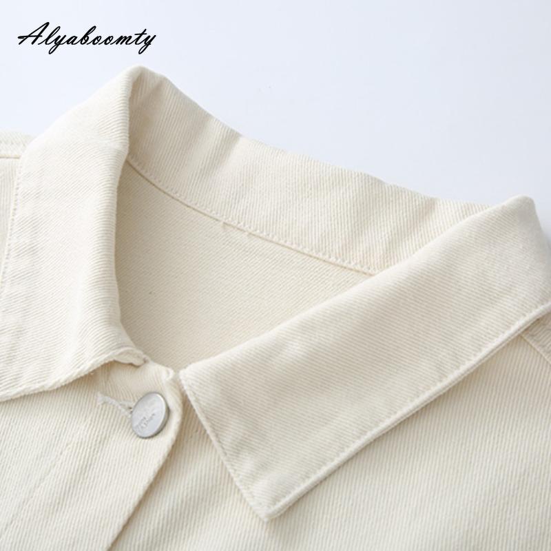 Japanischer Preppy-Stil Frühling Herbst Damen Oversize Mantel Umlegekragen Aprikose Lockere Jacke Blumenstickerei Chic Oberbekleidung