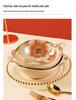 Jasmine 8-Inch Double-Ear Ceramic Bowl – Japanese Style Soup, Salad, or Fruit Bowl with Creative Underglaze Design