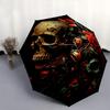 1pc Skulls in Bloom Automatic Opening and Closing Umbrella, Lightweight 3-Fold, With Cute Cartoon Characters, Suitable for Home, Outdoor and Dail